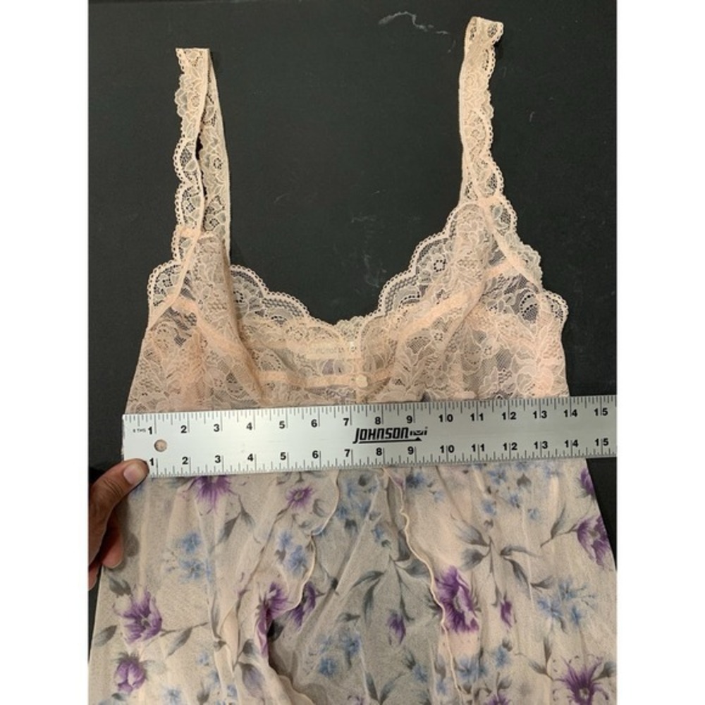 Vintage Victoria's Secret Floral Lace Babydoll Top M/L Y2K Cottagecore Lingerie - Picture 12 of 12